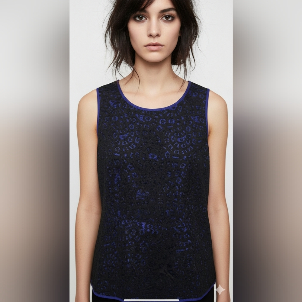 Banana Republic Tank Lace Goth Fairy Whimsigoth Black Purple 12